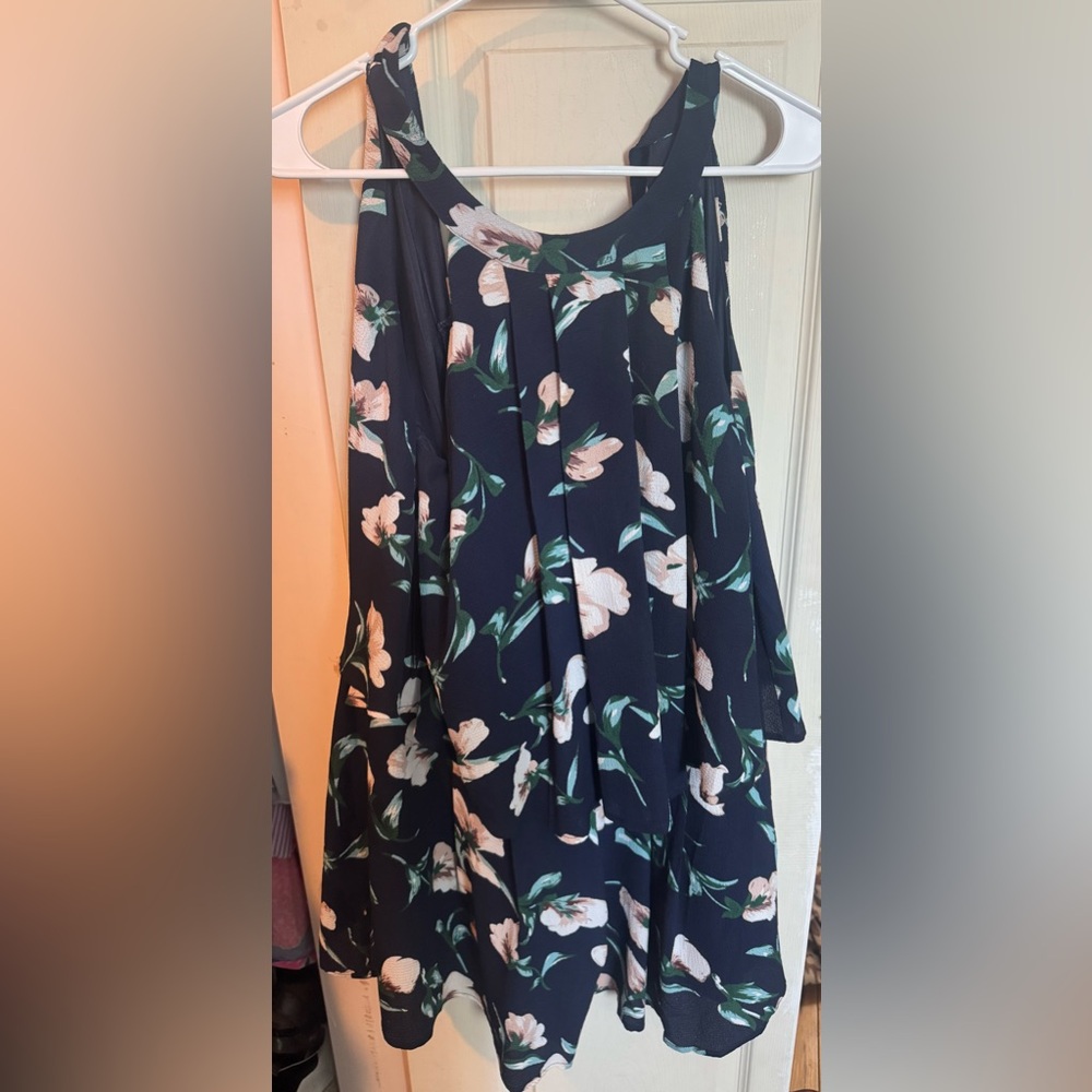 Floral Print Navy Romper